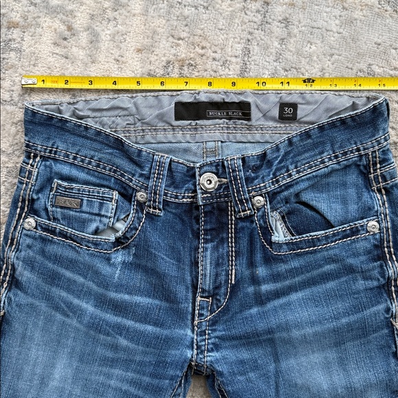 Buckle black straight leg jeans. - Picture 7 of 7